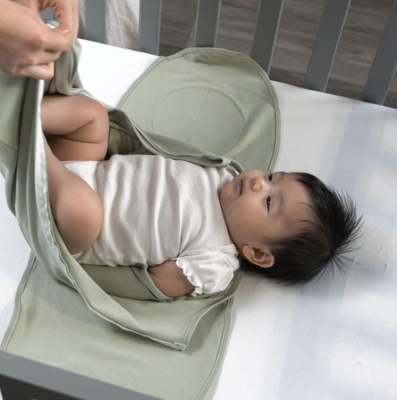 LullaBaby "Double Dream Swaddle: Exclusive Dual Wing Design, Pediatrician-Endorsed, Ultra-Soft Cotton, 2-4 Months, 12-20 lbs - Desert Sage