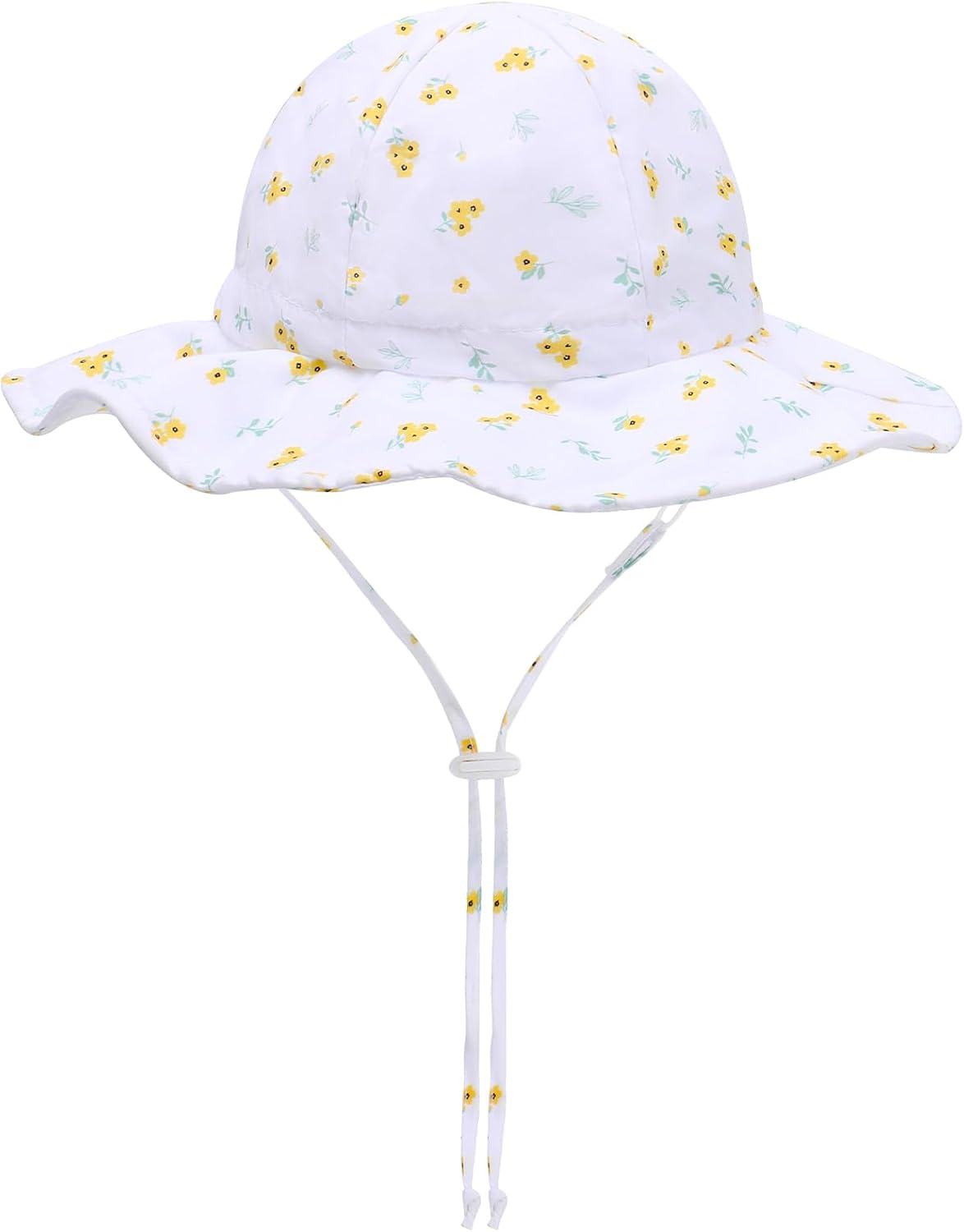 UPF 50+ Baby Bucket Hat - Wide Brim Sun Protection Beach Cap for Girls - Cute & Adjustable Toddler Hat