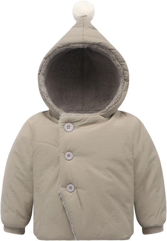Baby Girl Winter Fleece Jacket Toddler Boy Puffer With Hood Coat Infant Clothes