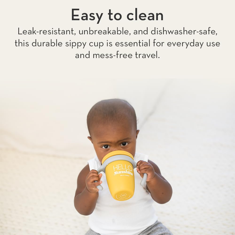 Bella Tunno Sippy Cup, Silicone Training Cup with Transition Handles for Infants, Toddlers & Kids, Babies 6-12 Months & Toddlers 1-3 Years, Boys & Girls I'll Drink to That, 8 oz