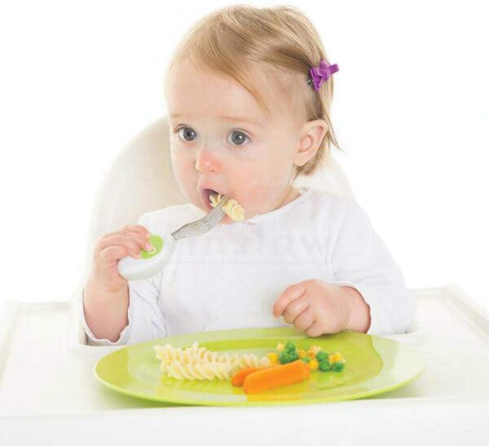 doddl Toddler Utensils, Ergonomic Fork Spoon and Knife Set for Self Feeding, Stainless Steel Silverware for 1-3 Year Olds, BPA Free, Dishwasher Safe (Aqua)