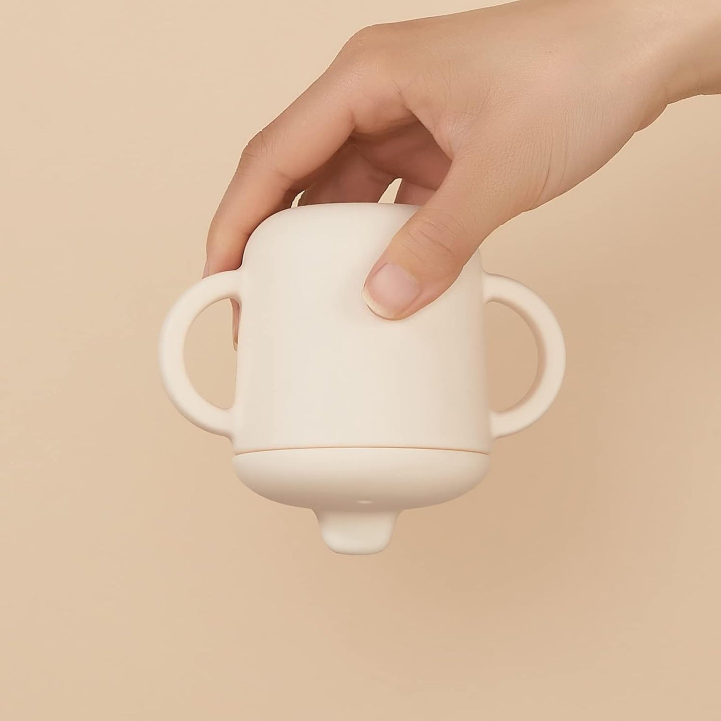 6 Months+ Sippy Cups with Handles,Small Silicone Sippy Cups Leak Proof 5oz,No Spill Sippy cups for Toddlers (Soft Lilac)