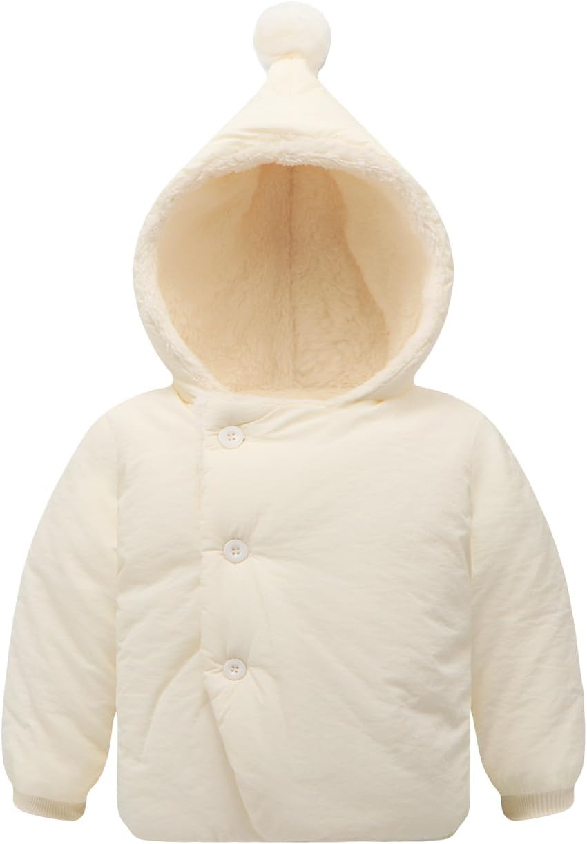 Baby Girl Winter Fleece Jacket Toddler Boy Puffer With Hood Coat Infant Clothes