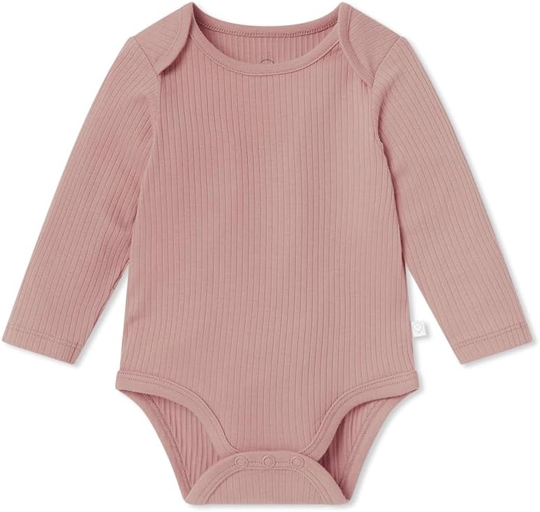 MORI Baby Unisex Long Sleeve Bodysuit Viscose from Bamboo and Organic Cotton - Comfortable Toddler Romper for Boys and Girls
