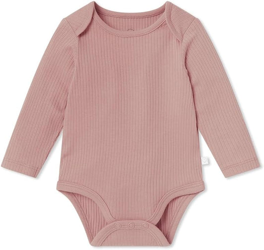 MORI Baby Unisex Long Sleeve Bodysuit Viscose from Bamboo and Organic Cotton - Comfortable Toddler Romper for Boys and Girls