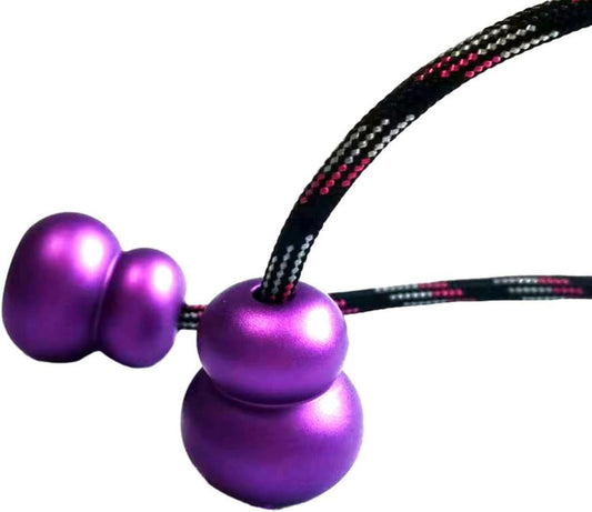 Begleri Fidget Beads, Aluminum Alloy- Practicing EDC Knuckle Finger Skill, Stress Relief Toy for Adult Relieve Anxiety Worry/with Replaceable Rope (Purple)