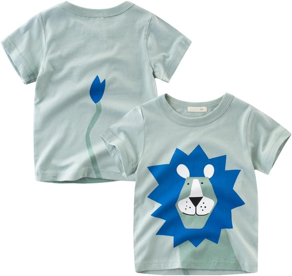 Boys' 4-Pack Excavator Short Sleeve Crewneck T-Shirts Top Tee Size 2-7 Years Toddler Boys' Value Pack Cotton T-Shirt