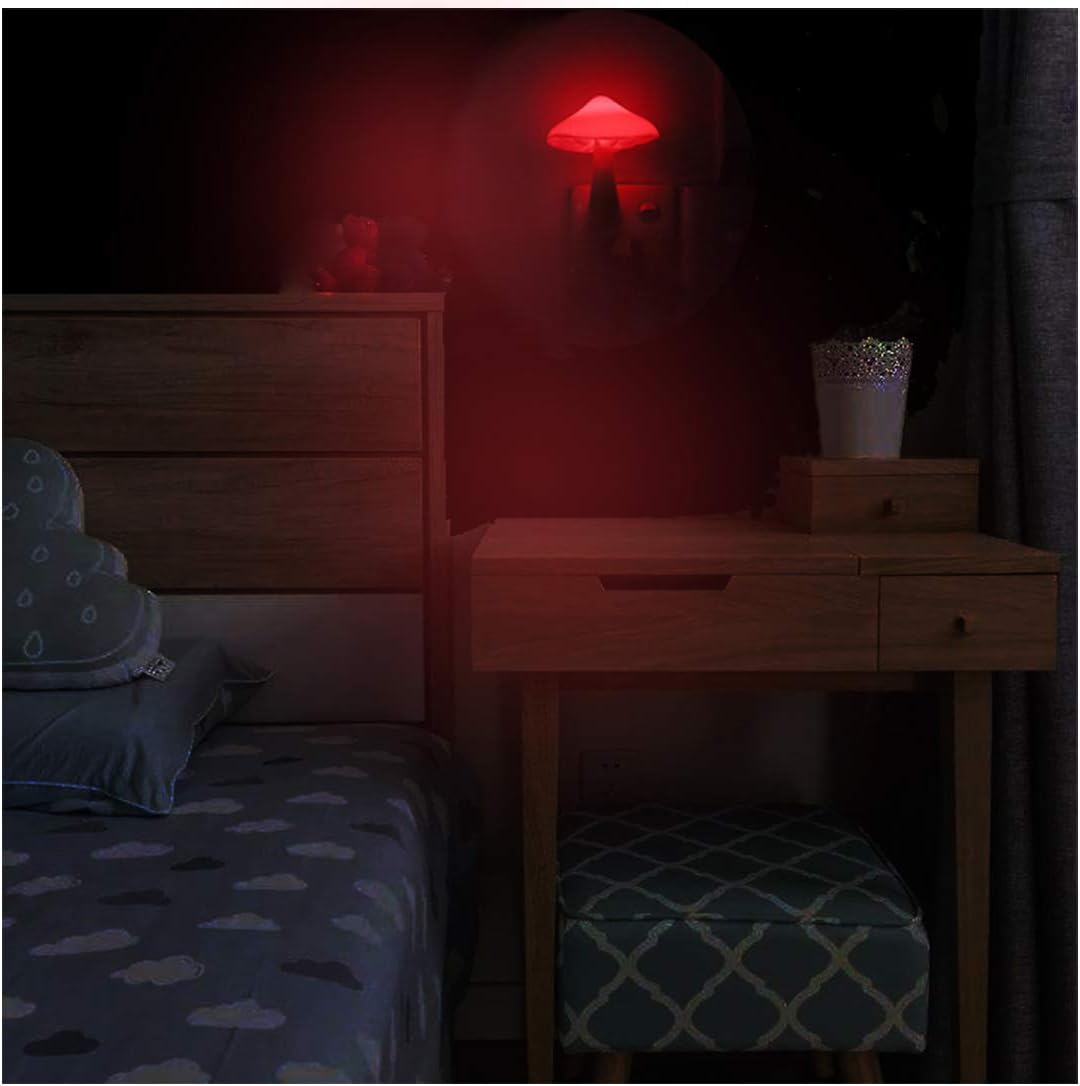 AUSAYE 4 Pack Plug in Night Light, Mushroom Light LED Nightlights for Kids, Adults, Bedroom, Bathroom,Hallway, Stairs, Kitchen Muti-Color