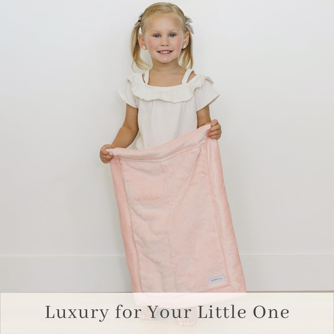 SARANONI Security Blankets for Babies Super Soft Boutique Quality Lush Luxury (Peach Blush, Mini 15" x 20")