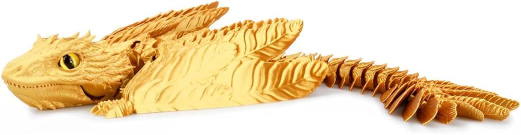 3D Printed Dragon, Feathered Wyvern Dragon, Articulated Dragon, Fidget Dragon Toys for Adult, Home Office Decor Executive Desk Toy