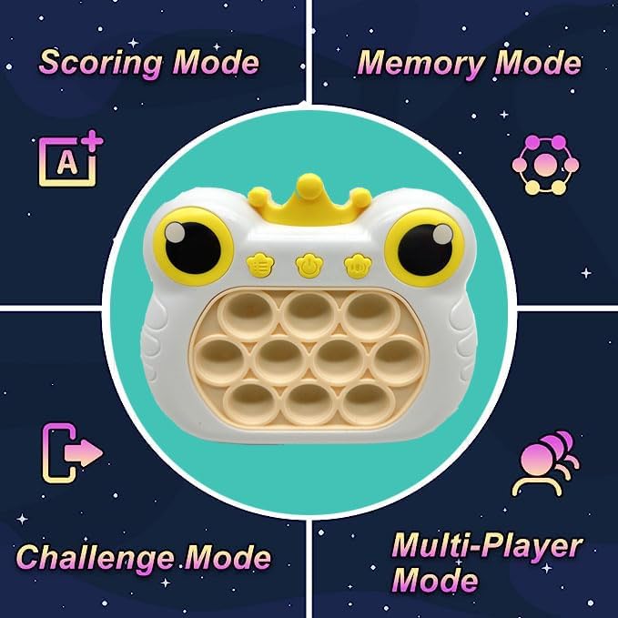 Pop It Fidget Toys Fast Push Game Handheld Game Puzzle Game for Kids 3-12 Birthday Gifts ，Sensory Fidget Toys for Kids and Adult（White）