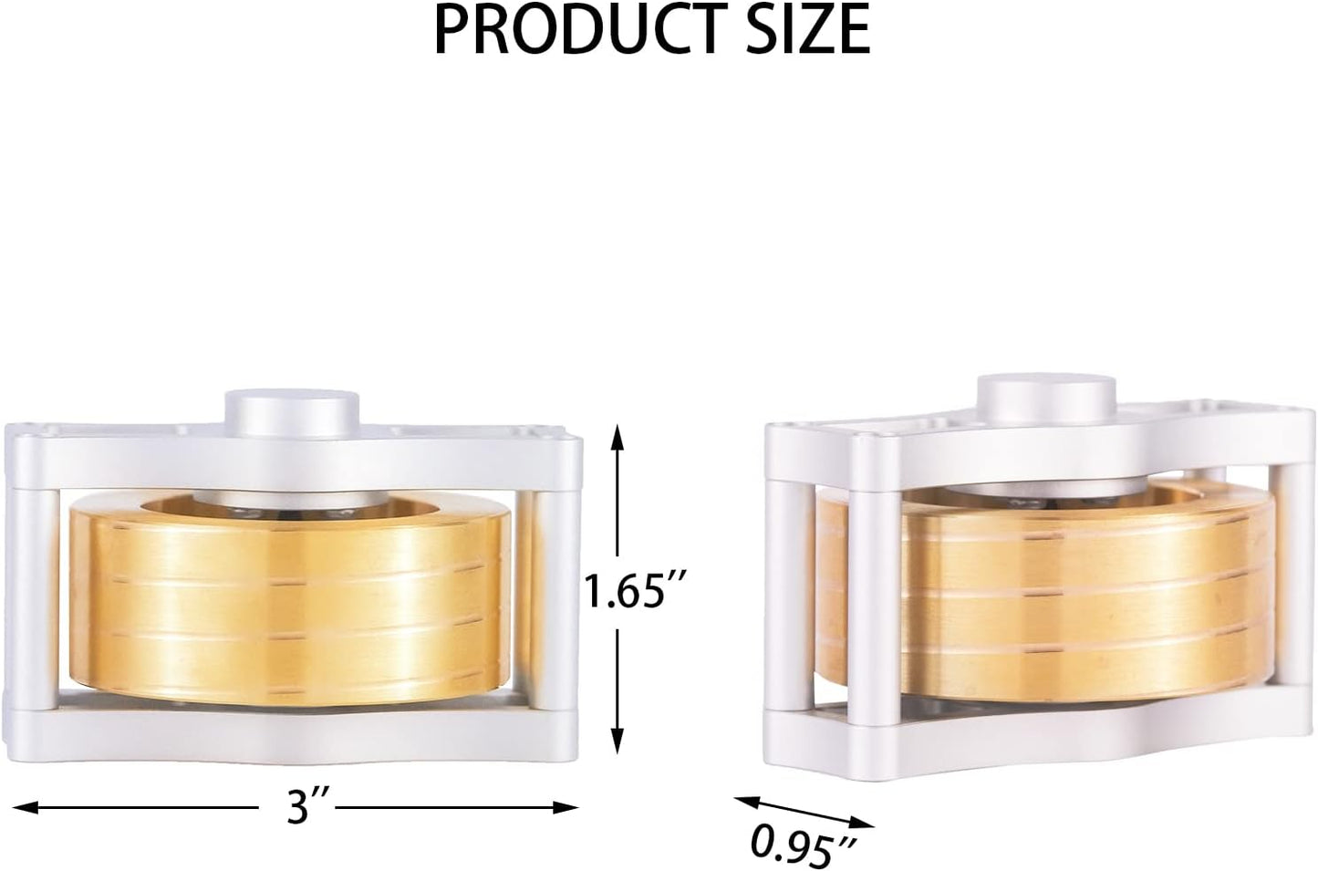 Metal Spinning Top Perpetual Motion Machine Silent Spinners Tech Gyro Desk Toys for Adult with Anxiety Exceed 30 Mins Long Lasting, Stainless Steel Desk Fidget Toy