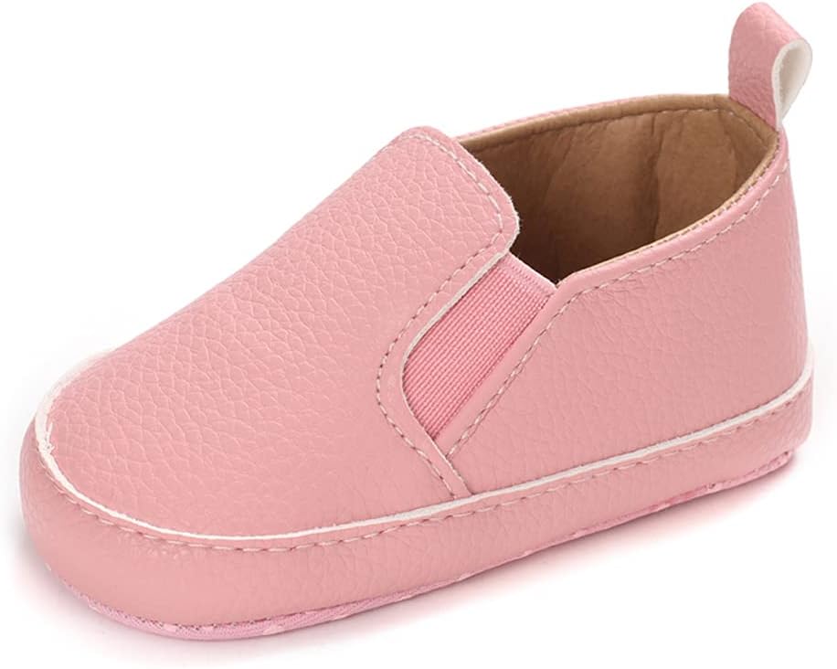 LONSOEN Baby Girls Boys Loafers Prewalker Dress Crib Shoes