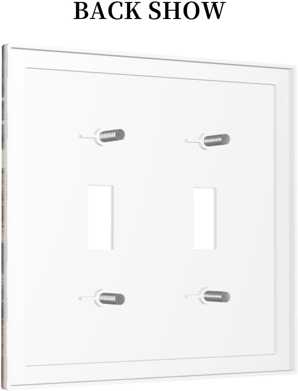 Brown Marble Granite Golden Lines Print Decorative Switch Plates 2 Gang Double Toggle Outlet Light Switch Cover Wall Plate Electrical Faceplate for Bathroom Kitchen Decor