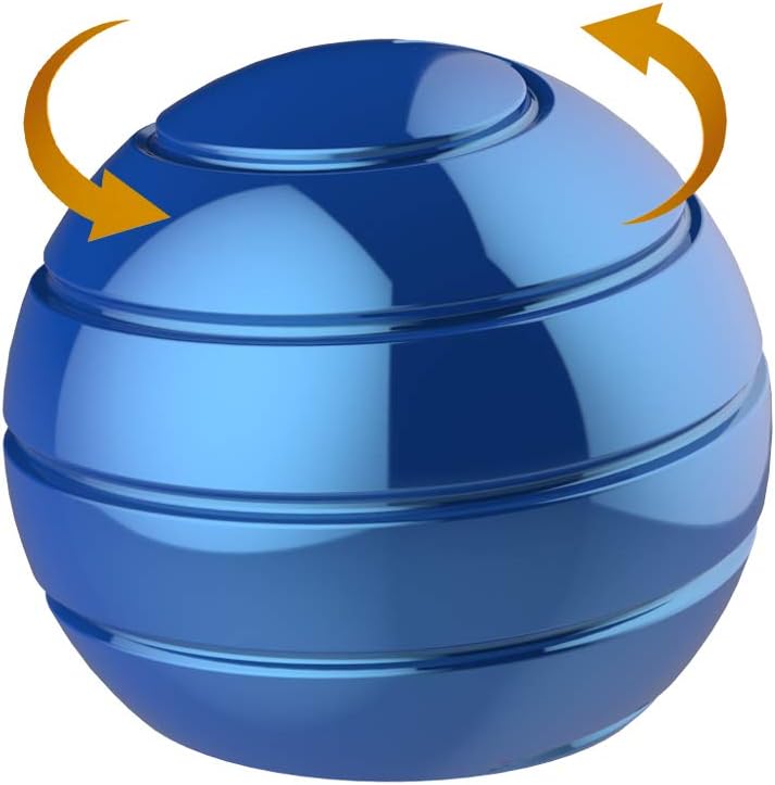 Kinetic Desk Spinning Toy, 1.54'' Kinetic Desktop Toy Ball for Anxiety ADHD, Optical Illusion Fidget Toys for Office for Adults, Fidgets Toys for Father, Mother, Son, Daughter (39MM, Blue)