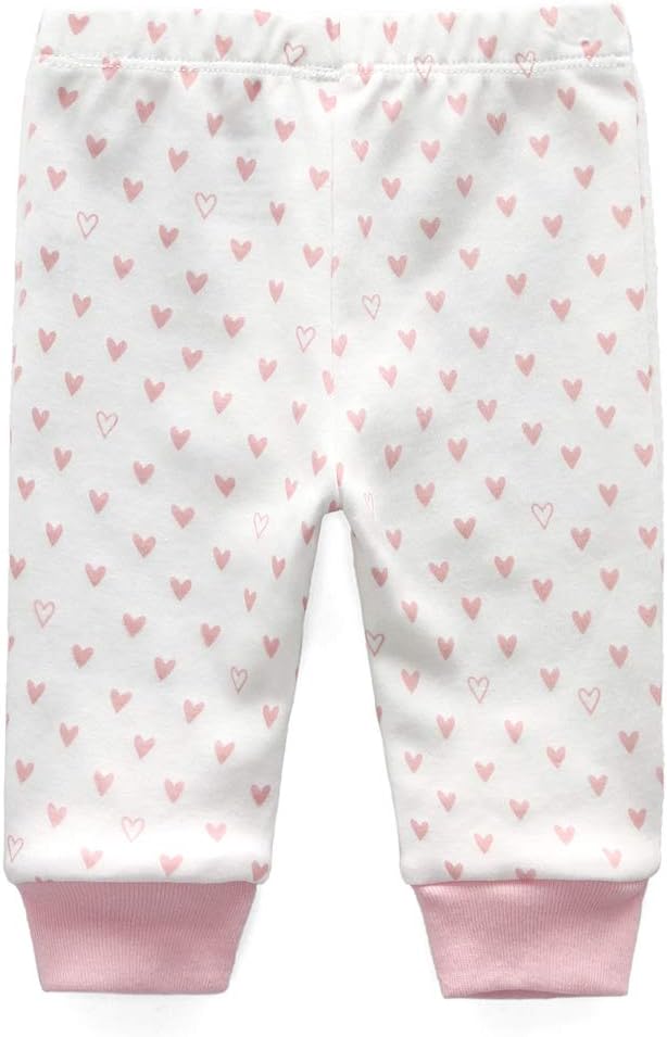 Unisex Newborn Baby Cotton 4-Pack Pants Embroidery Pringting Casual Leggings 0-24 Months for Boys and Girls