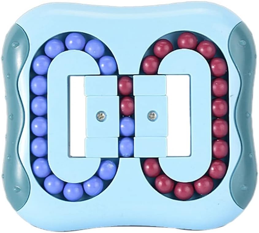 Magic Bean Rotating Cube Puzzle Fidget Toys Anti Stress Ball IQ Games Educational Sensory Easter Gift for Boys Girls Kids Children Adults (Lake Blue)