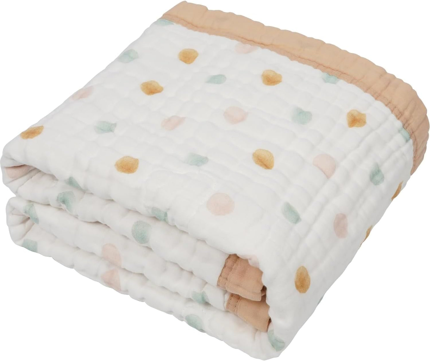 Organic Cotton Muslin Baby Blanket for Boys and Girls - Luxurious Soft Toddler Quilt for Swaddling - Gender Neutral Blankets Makes a Great Neutral Dot