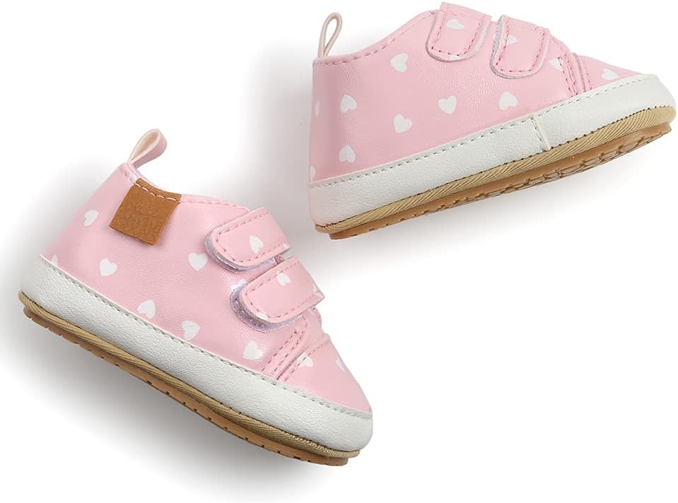 SOFMUO Baby Boys Girls High Top Ankle PU Leather Sneakers Soft Rubber Sole Infant Moccasins Newborn Oxford Loafers Anti-Slip Toddler Wedding Uniform Dress Shoes