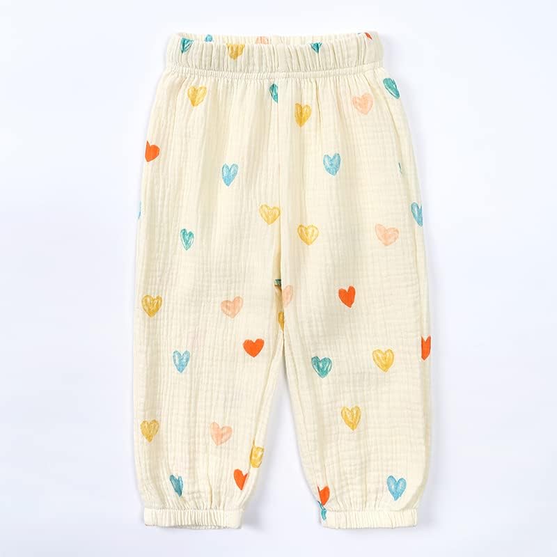 MYGBCPJS Baby Boys Girls Cotton Linen Trousers Kids Casual Ankle Pants Loose Long Bloomers