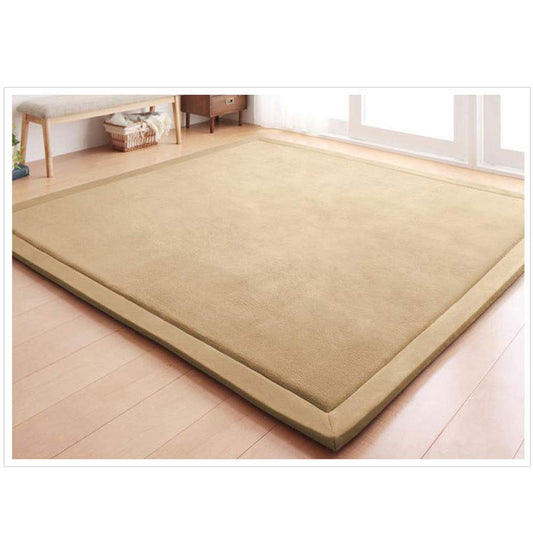 Loartee Coral Velvet Crawling Rug (6'8"x9'8", Brown) for Toddler Children Play Area Rugs Yoga Mat Exercise Pads Carpet
