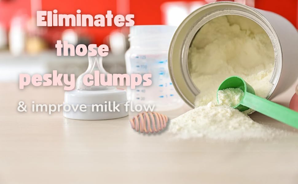 Bottle Whisk, Eliminate Clumps and Reduce Bubbles, 2-Pack,BPA Free Food Grade Silicone (Pink)