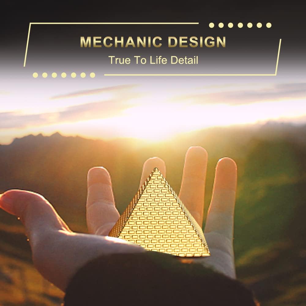 Egyptian Fidget Spinner Toy for Kids Adults, Metal Pyramid Fingertip Hand Finger Spinner, Heavy Duty Cool Desk Decoration Toy for Home Office, Sicence Kit Gadget, Perpetual Motion Spinning