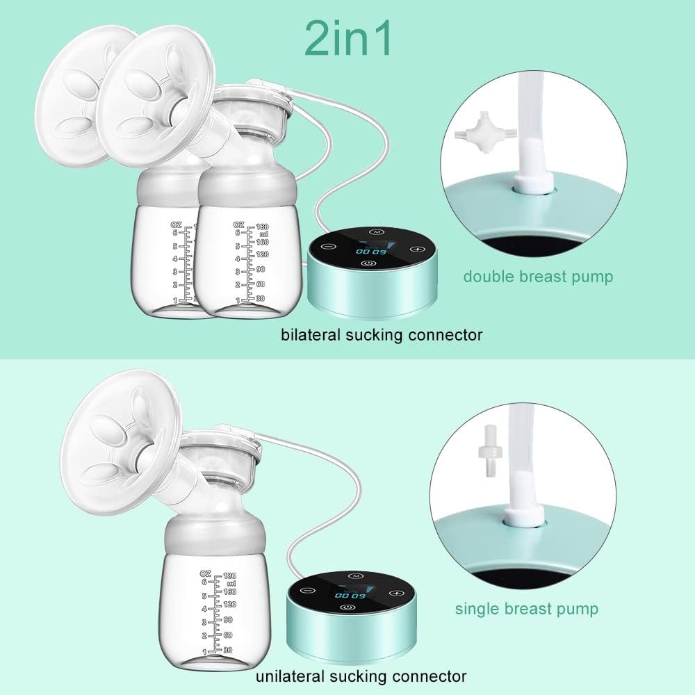 Electric Breast Pump, Breast Pump Electric Breastfeeding Pump 3 Modes 10 Levels Dual Rechargeable Nursing Double Breast Milk Pump Massage with Touchscreen LED