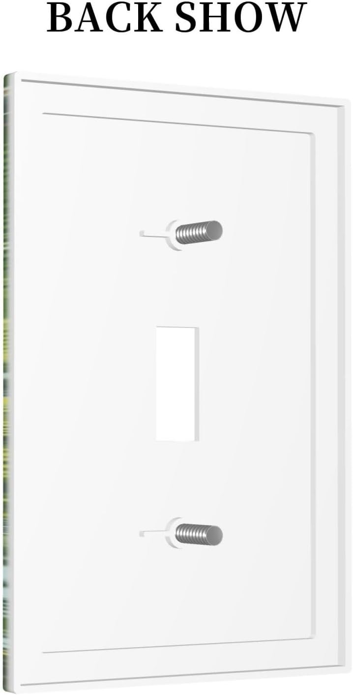 Summer Sky Coconut Palms Trees Green Plants Leaf Decorative Light Switch Cover 1 Gang Single Toggle Device Electrical Faceplate Switchplates Decorator Outlet Wall Plate for Bed Room Living Room Decor