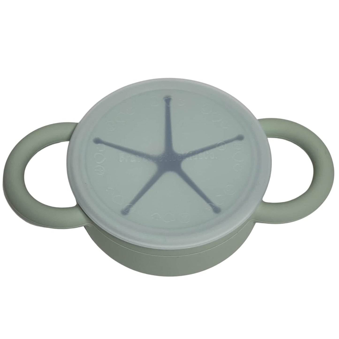 BraveJusticeKidsCo. | Snack Attack II Snack Cup | Collapsible Silicone Snack Container | Toddler and Baby Snack Catcher Lid (Desert Sage)