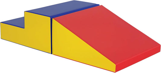 Soozier 2 Piece Climb and Crawl Activity Play Set, Soft Secure Foam Playset for Toddler, Preschooler, Indoor Play, Baby Learning Toys, Multicolor