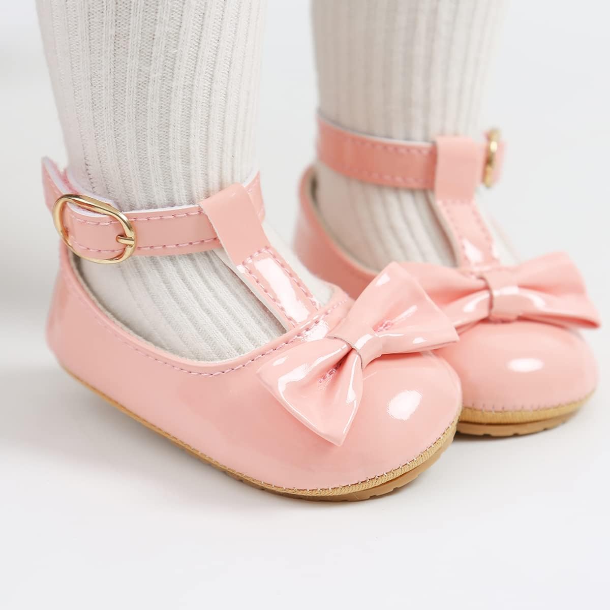 Baby Shoes Mary Jane Flats Non Slip Soft Sole Infant Toddler Sneakers First Walkers Party Christmas Dress Shoes