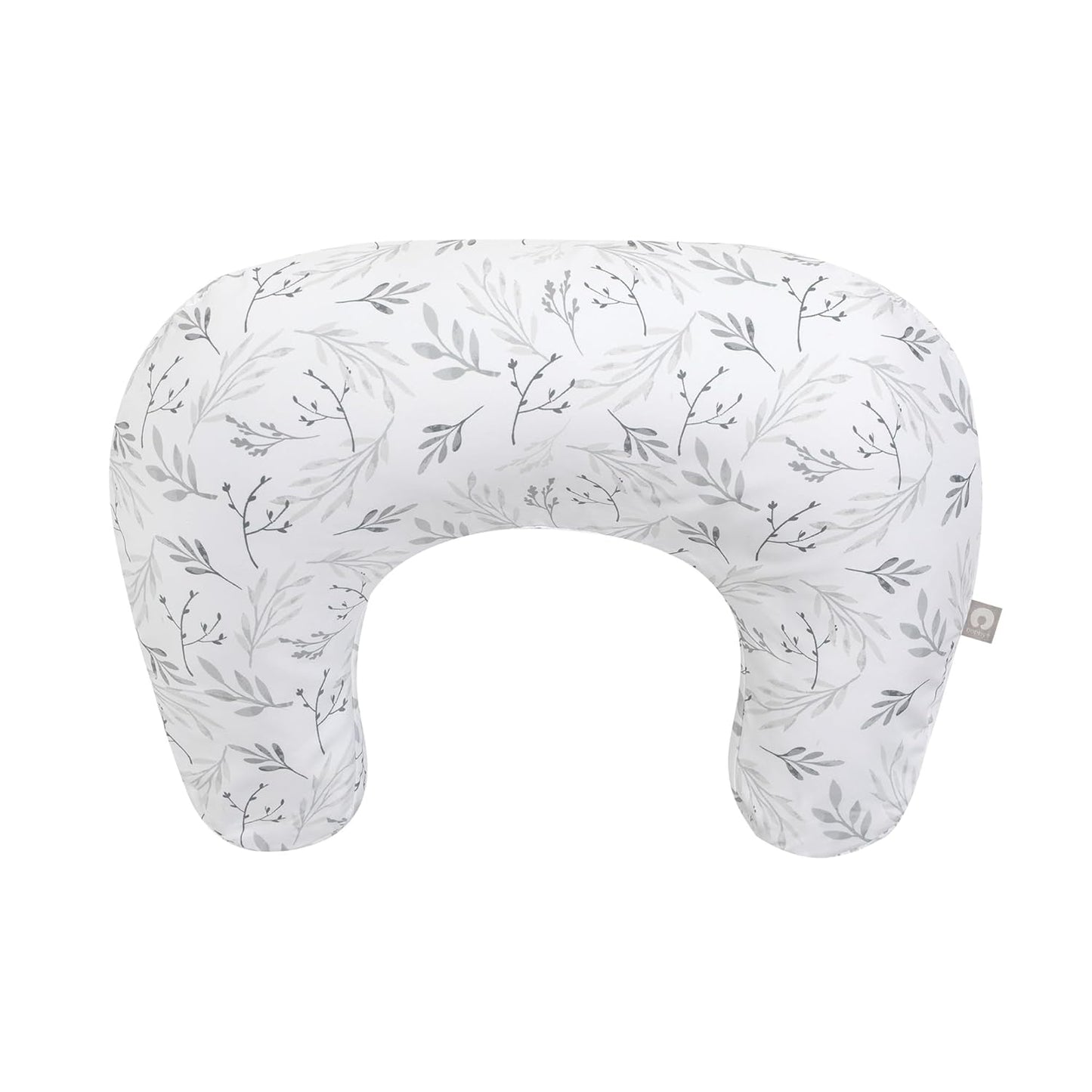 Boppy Nursing Pillow - Ergonomic Bottle & Breastfeeding Pillow with High, Firm, Large Area, Water-Repellent Cushion with Washable Cover; Baby Safety Alliance Verified - Gray Gentle Leaves