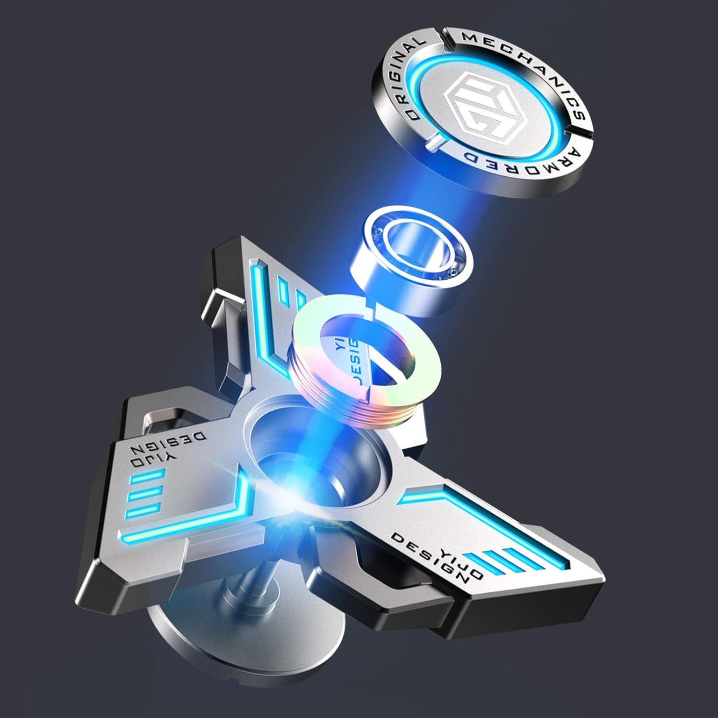 INNÔPLUS Fidget Spinner, Fidget Spinners Cool, Fidget Spinners for Kids, Stress Anxiety ADHD Relief Figets Toy, Fidget Light Up Spinner, Metal Finger Hand Spinner Toy with Luminous Light