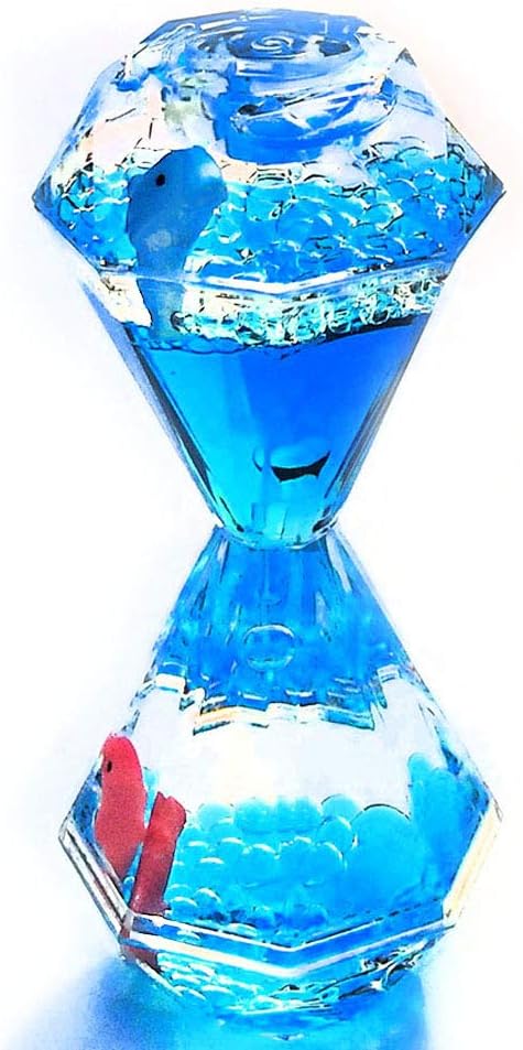YUE MOTION Liquid Motion Bubbler Floating Sea Creatures, Diamond Shaped Liquid Timer for Fidget Toy,Autism Toys, Children Activity, Calm Relaxing and Home Ornament