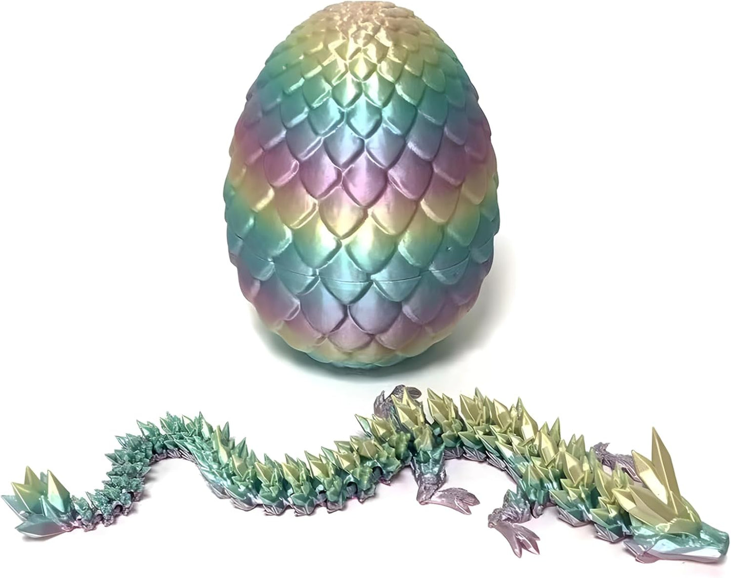 3D Printed Dragon Egg,Mystery Crystal Dragon Fidget Toys,Articulated Dragon,Home Desk Decor Easter Surprise Dinosaur Eggs,Adults Fidget Toys for Autism/ADHD