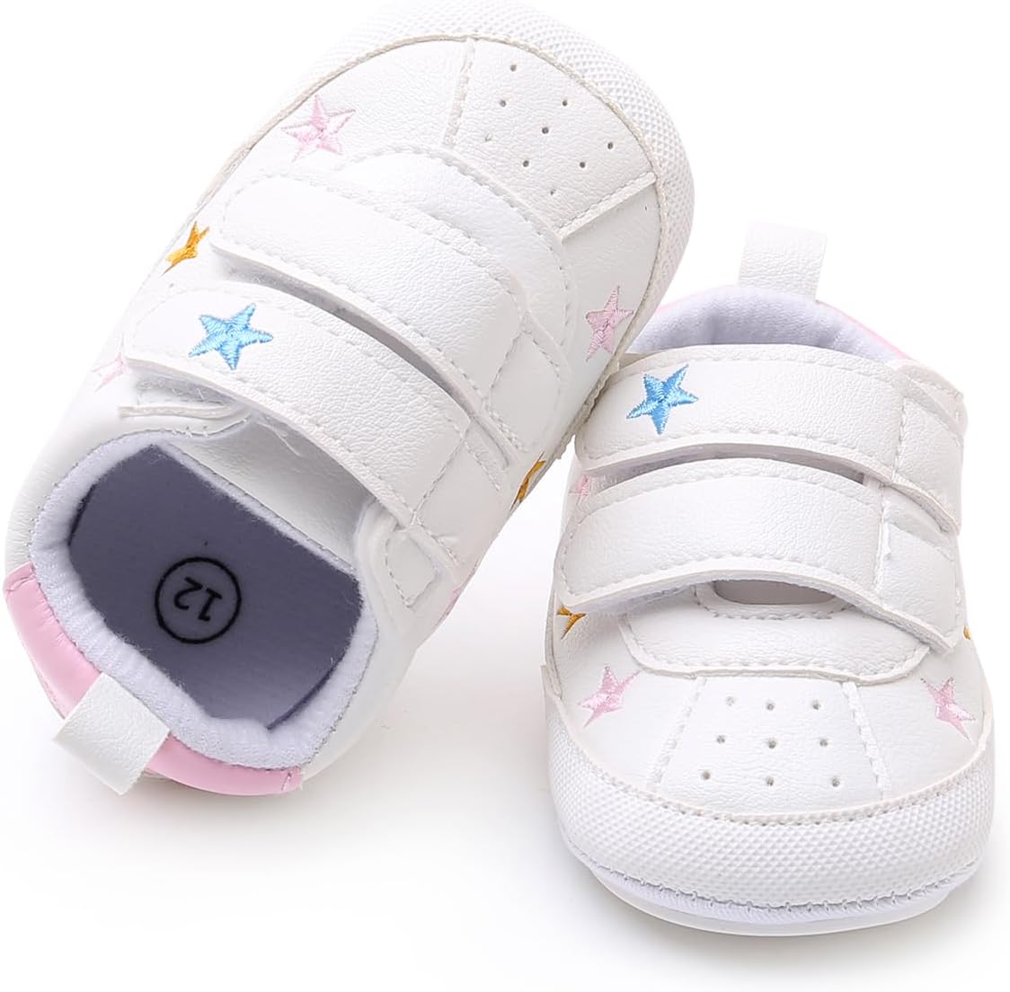 SOFMUO Baby Boys Girls High Top Ankle PU Leather Sneakers Soft Rubber Sole Infant Moccasins Newborn Oxford Loafers Anti-Slip Toddler Wedding Uniform Dress Shoes