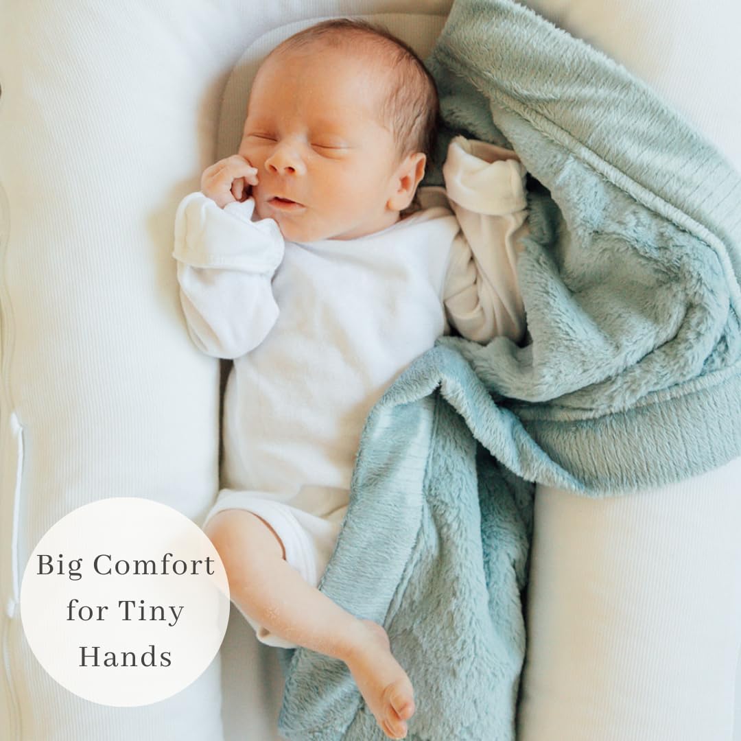 SARANONI Security Blankets for Babies Super Soft Boutique Quality Lush Luxury Baby Blanket (Mini 15" x 20", Dew)