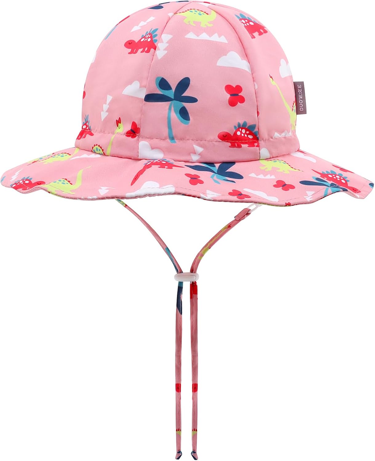 UPF 50+ Baby Bucket Hat - Wide Brim Sun Protection Beach Cap for Girls - Cute & Adjustable Toddler Hat