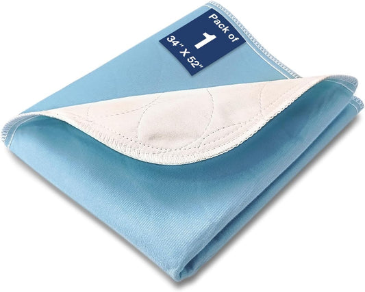 Bed Pads Washable Waterproof, 34" x 52" (1 Pack) Incontinence Bed Pads, Waterproof Bed Pad & Pee Pad, Perfect for Kids, Adults, The Elderly and Pets