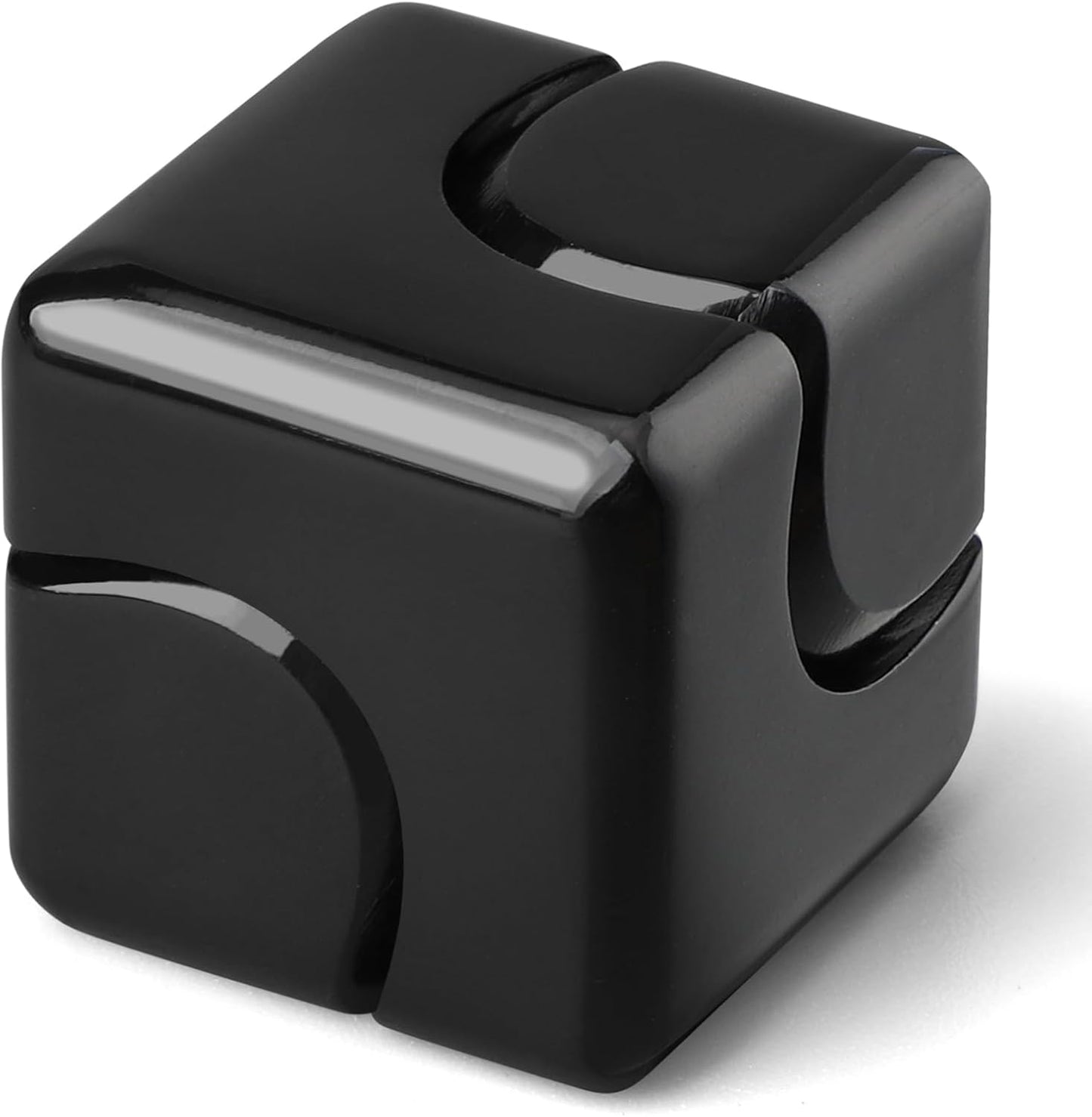 Fidget Spinner Toys Cube for Kids Adults, Metal Fidget Block Sensory Focus Toy Valentine Gift, Transformable Fingears Stress Relief Easter Stuff EDC Desktop for Boy Girl Teens Men(Black)