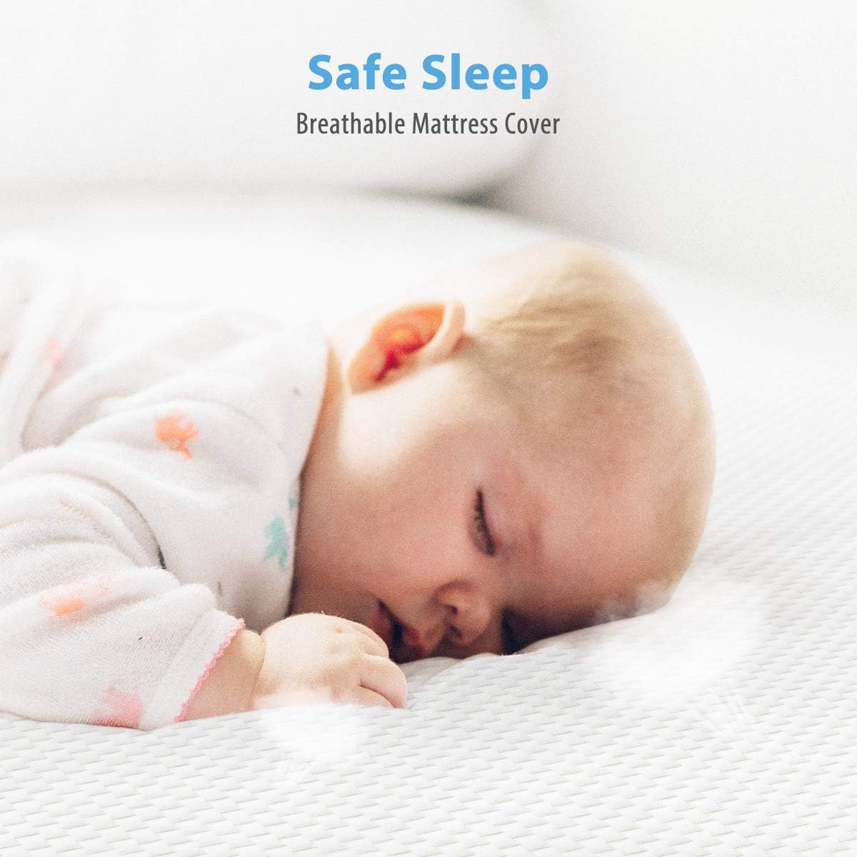 Crib Mattress, Dual Sided Comfort Memory Foam Toddler Bed Mattress, Triple-Layer Breathable Premium Baby Mattress for Infant and Toddler w/Removable Outer Cover - White&Grey