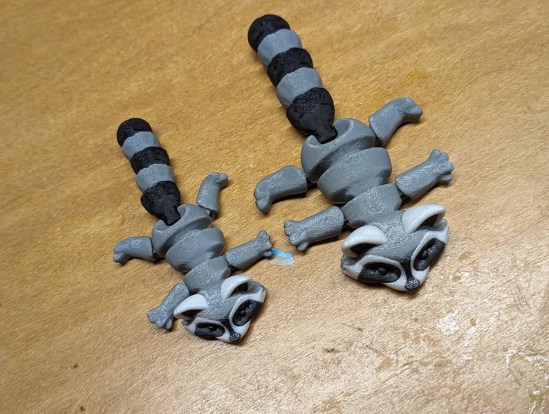 Articulated Racoon with Trash Can 3D Printed Racoon Trashcan Raccoon Raccoon Toy Articulated Racoon Fidget Toy for Kids (Raccoon)