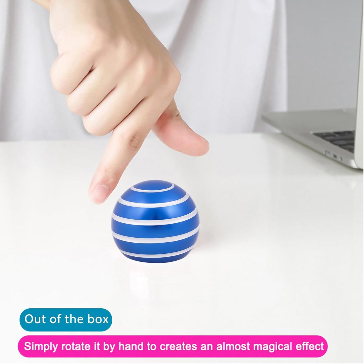 Desk-Toys for Fidget Kinetic-Cool-Gadgets: Cool-Stuff for Kid Children Teen Adult, Optical-Illusion Toy for Office School Home Women Men Christmas Stress-Relief-Gifts 180 Seconds Spinning