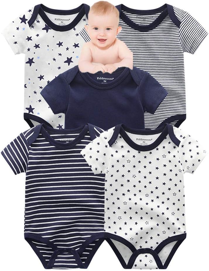 Kiddiezoom Unisex Newborn Baby Short-Sleeve Bodysuit Baby Layette Essentials Giftset Clothing Set