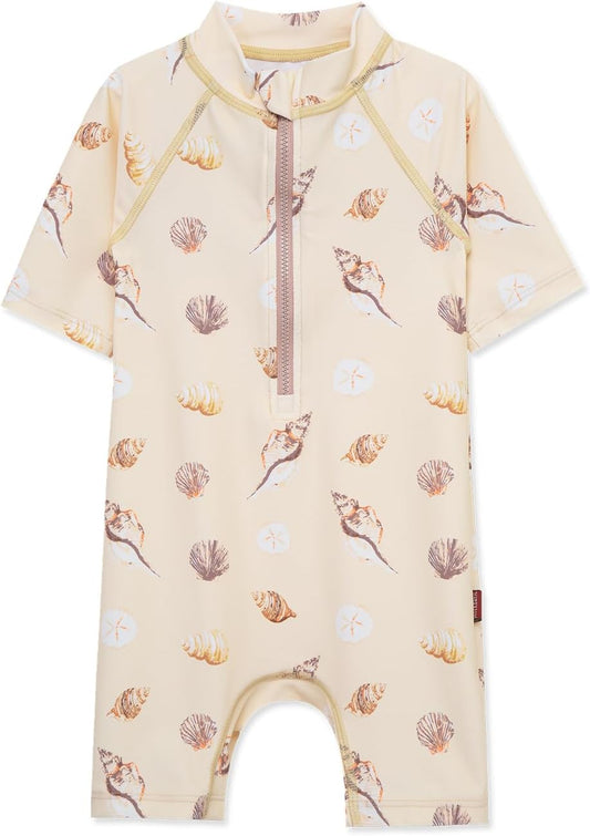 Milkbarn One Piece Swimsuit, Short Sleeve Zipper Bathing Suit for Infant Baby Boy Girl, Toddler Rash Guard Swimwear, Duck