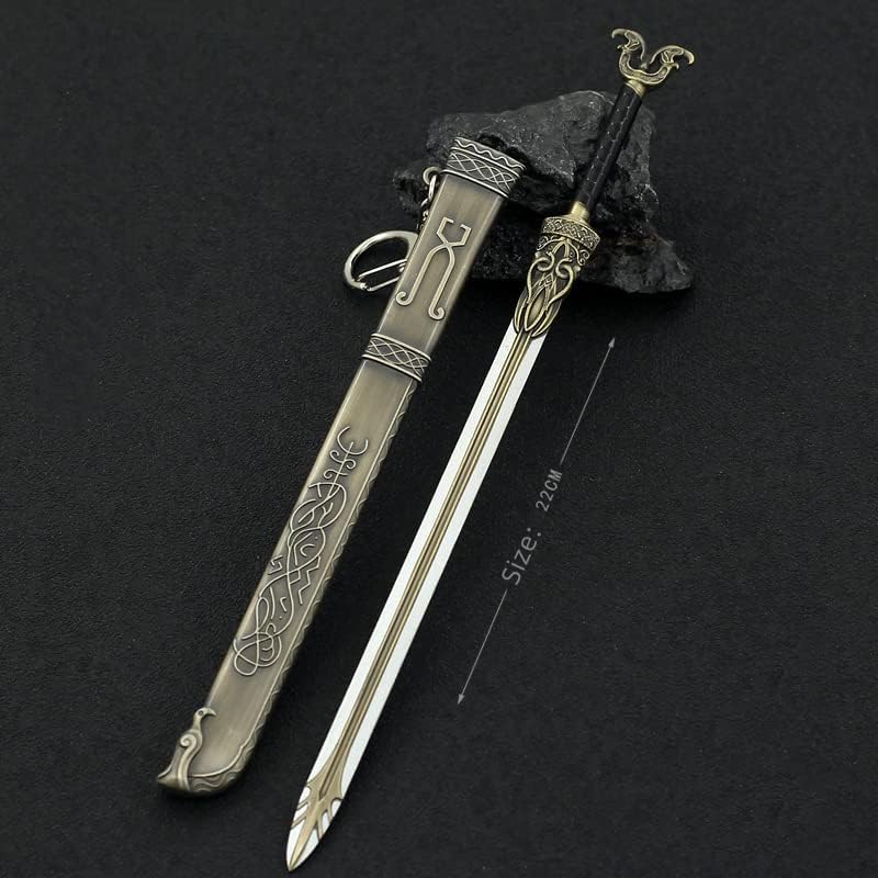 Superbuybox God of War Ragnarök Freya's Sword Thrungva Action Figures Game Toys Collection Keychain Gift Desk Decoration Backpack Pendant Gift