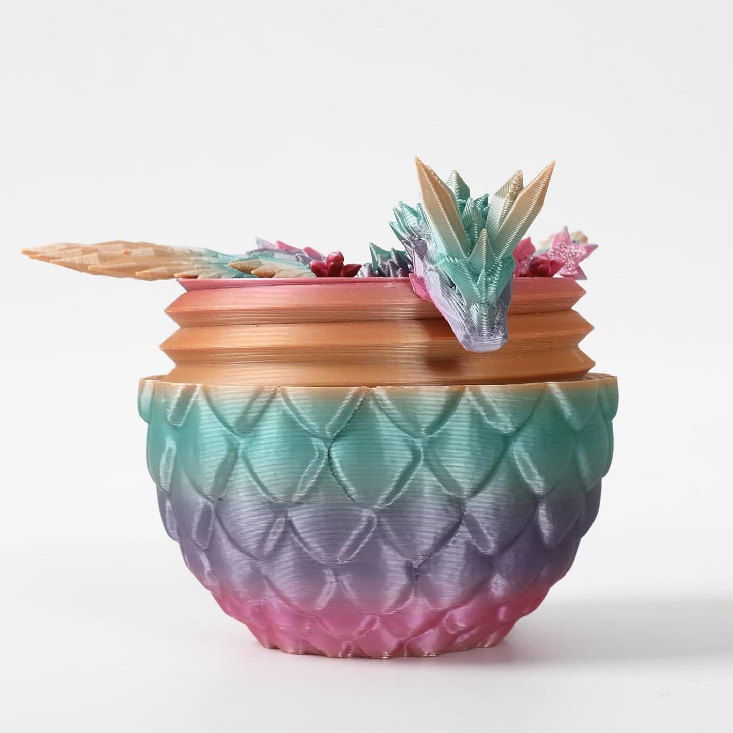 Easter Dragons 3D Printed Dragon Egg with Dragon Inside Crystal Dragon Fidget Toy for Adult Full Articulated Dragon for Home Office Decor