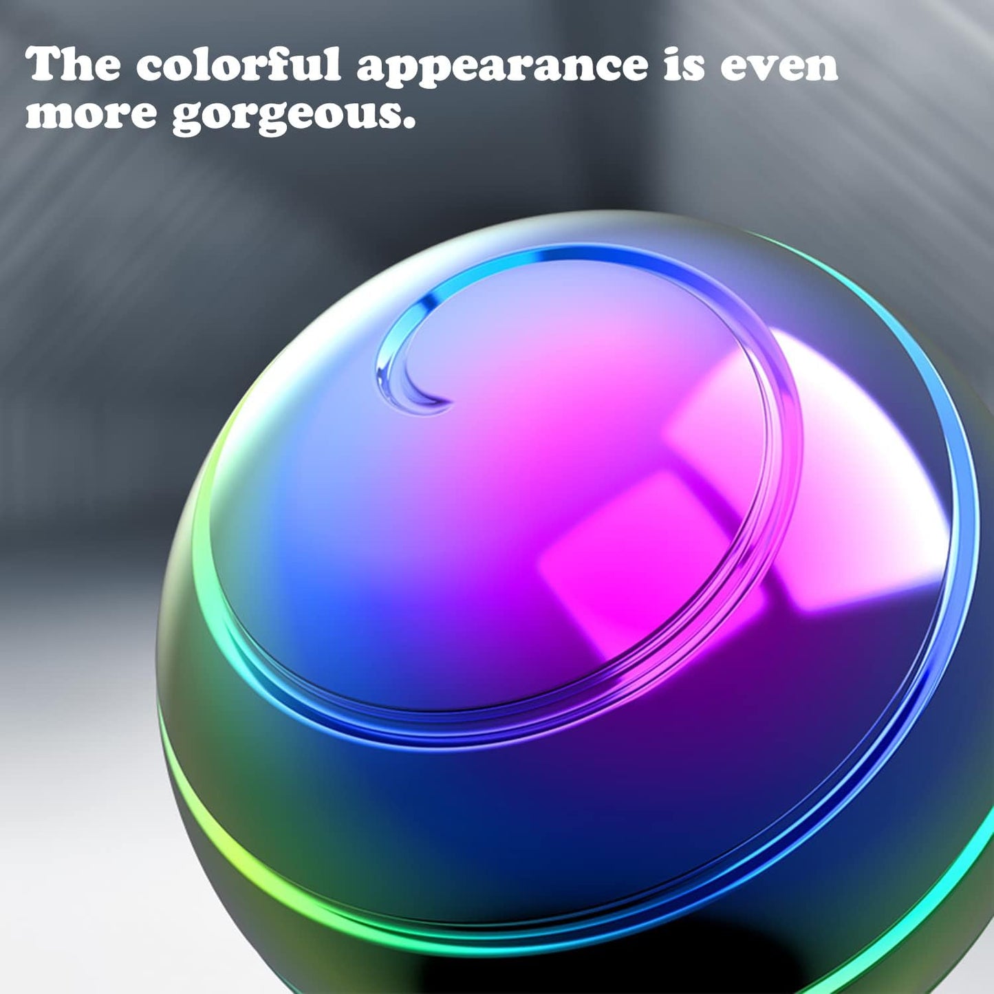 Metal Kinetic Desk Toy, Optical Illusion Fidget Spinning Top Ball, Unique Executive Stress Relief Gift for Adults (Multicolored)