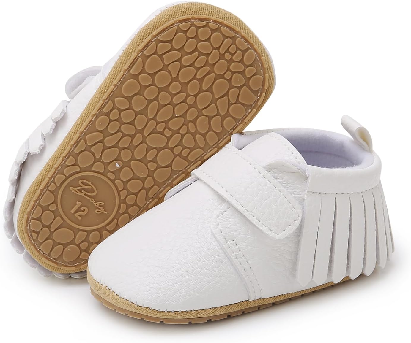 SOFMUO Baby Boys Girls High Top Ankle PU Leather Sneakers Soft Rubber Sole Infant Moccasins Newborn Oxford Loafers Anti-Slip Toddler Wedding Uniform Dress Shoes